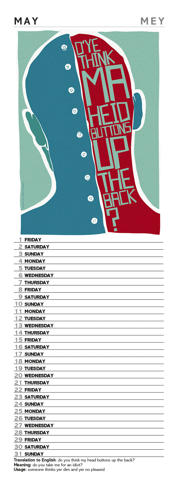 Scots Sayings – 2026 slimline calendar