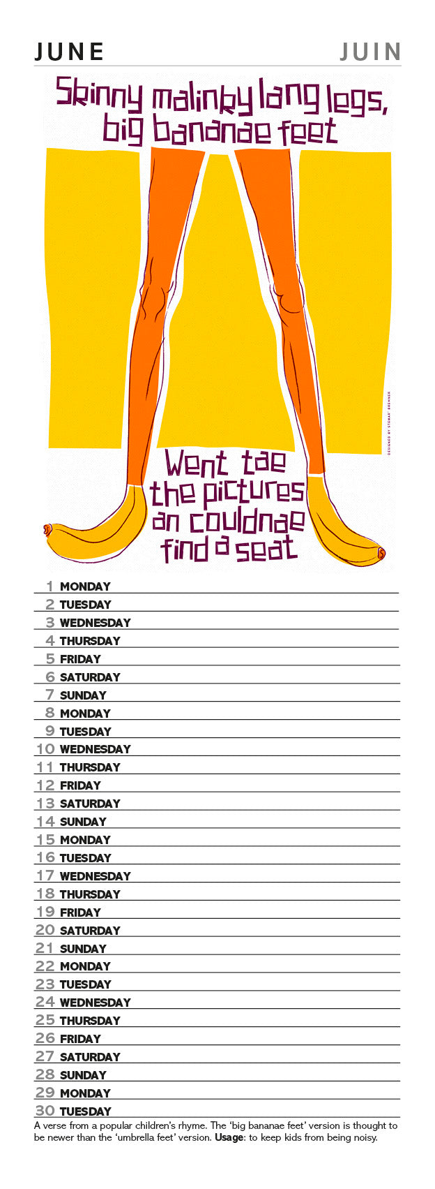 Scots Sayings – 2026 slimline calendar