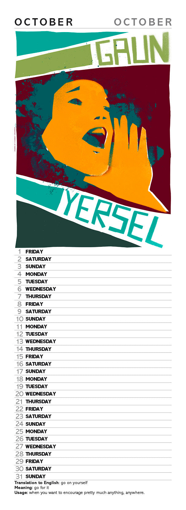 Scots sayings – slimline calendar 2027