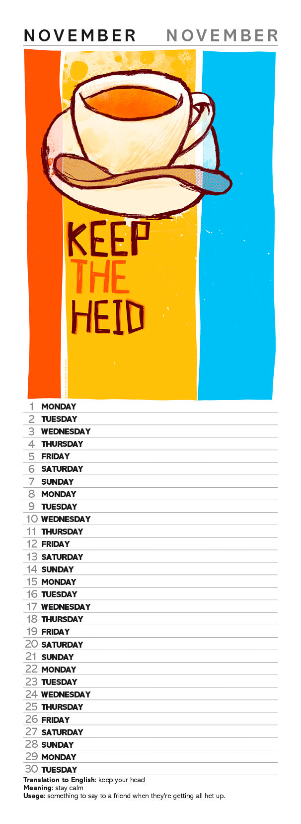 Scots sayings – slimline calendar 2027