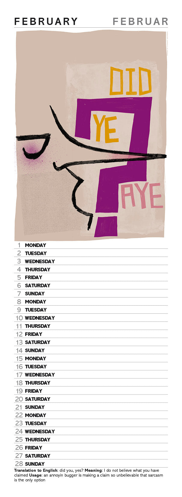Scots sayings – slimline calendar 2027
