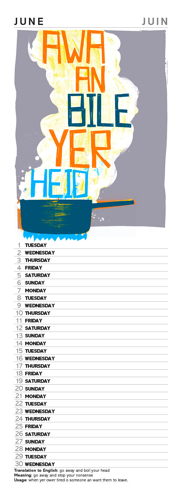 Scots sayings – slimline calendar 2027
