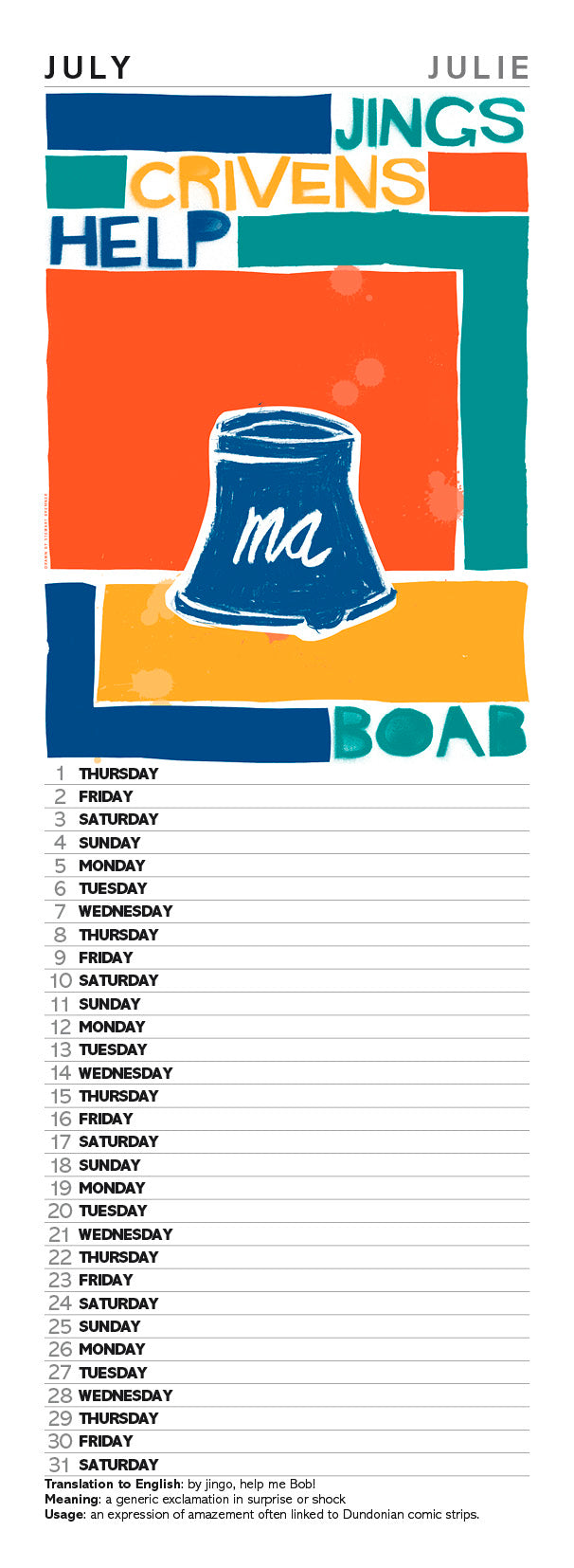 Scots sayings – slimline calendar 2027