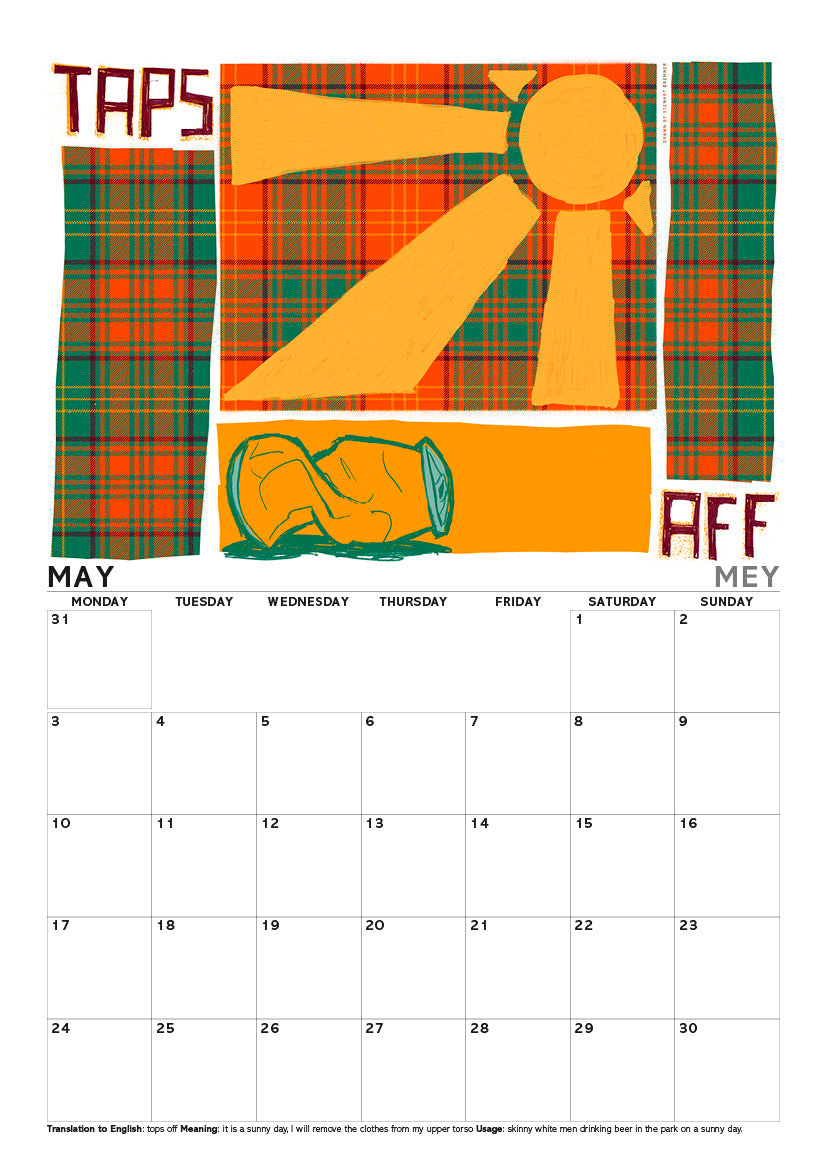 Scots sayings on tartan – A4 calendar 2027