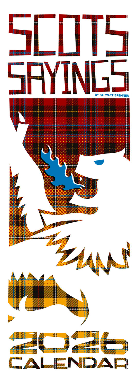 Scots Sayings on tartan – 2026 slimline calendar