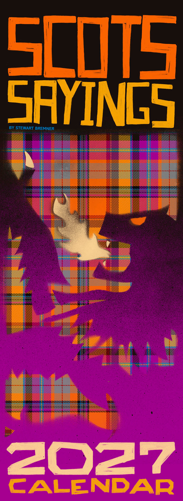 Scots sayings on tartan – slimline calendar 2027