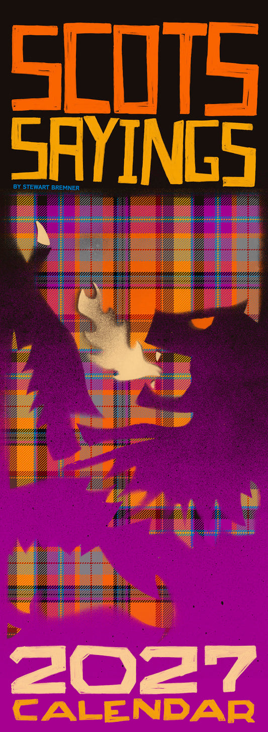 Scots sayings on tartan – slimline calendar 2027