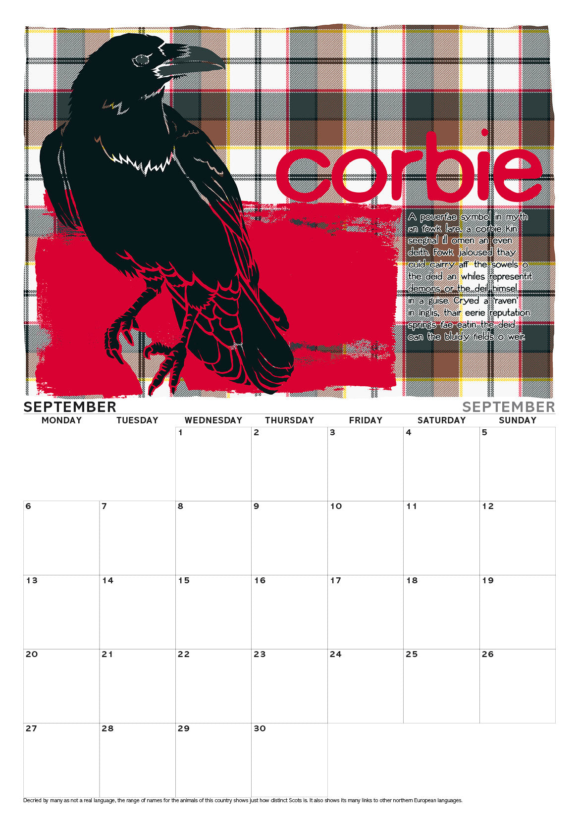 Scottish culture – A3 calendar 2027