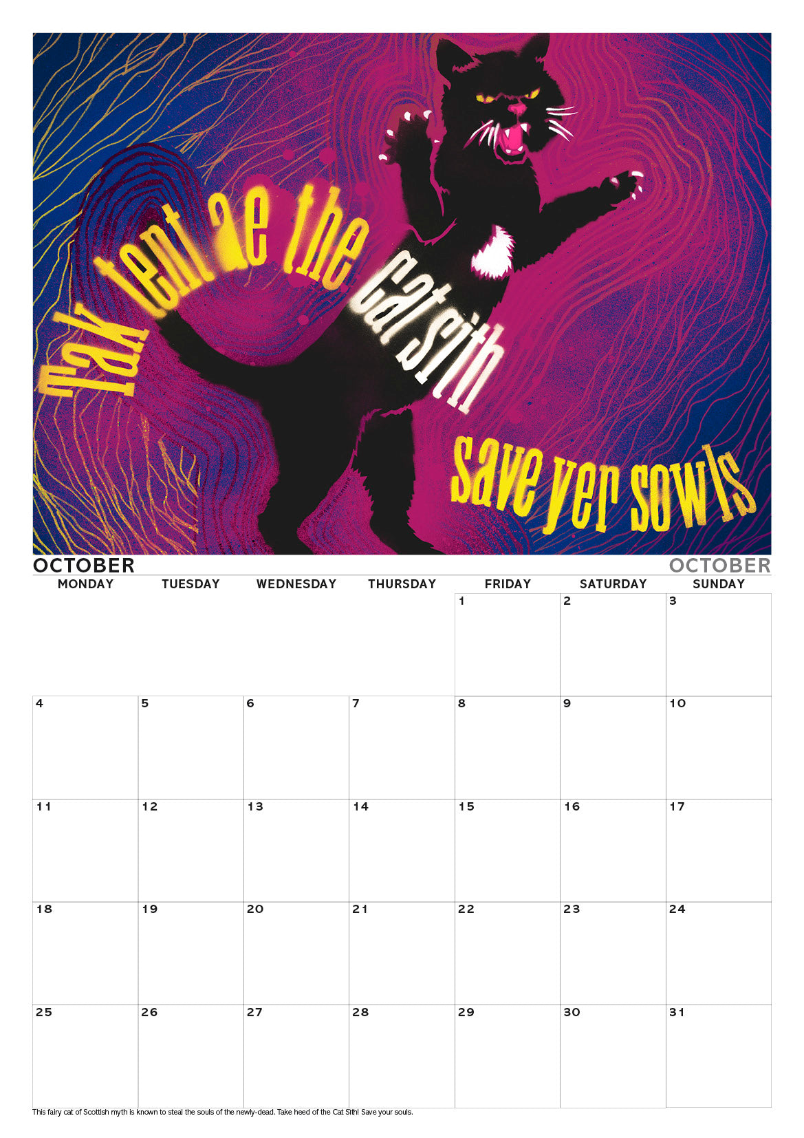 Scottish culture – A3 calendar 2027