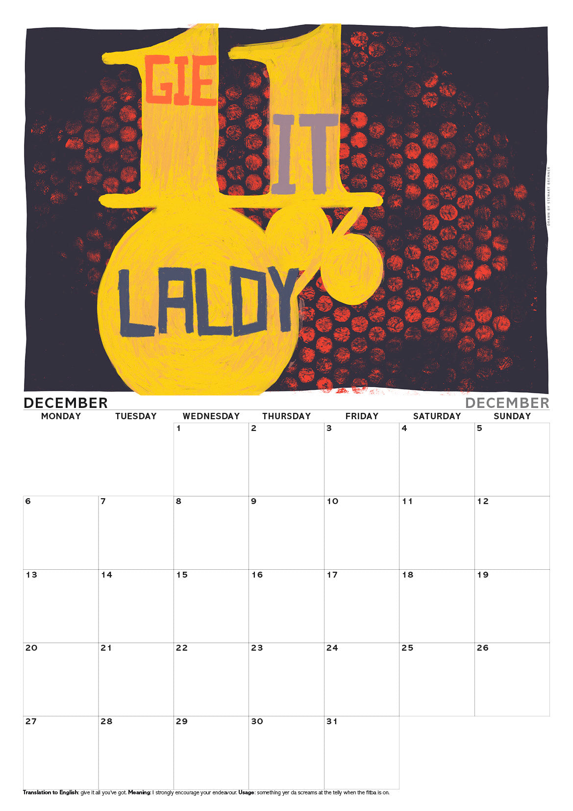 Scottish culture – A3 calendar 2027