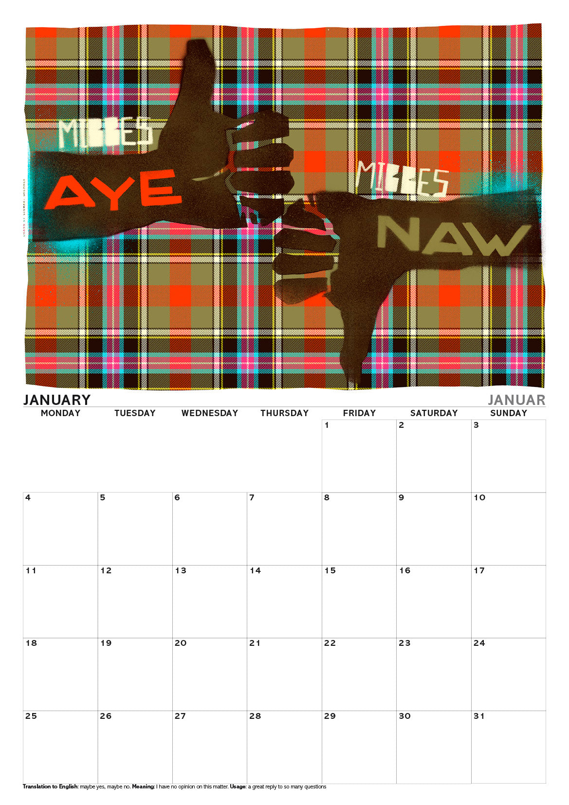 Scottish culture – A3 calendar 2027