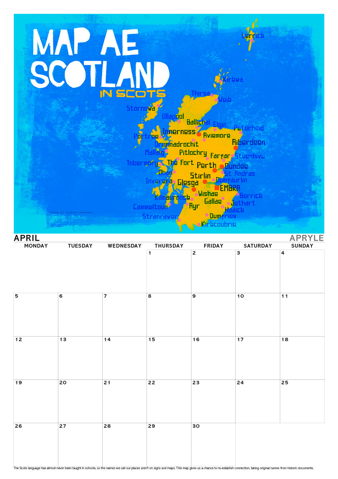 Scottish culture – A3 calendar 2027
