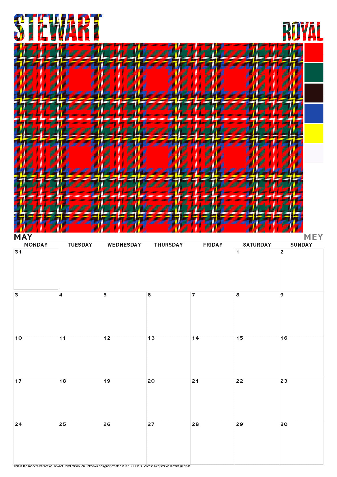 Scottish culture – A3 calendar 2027