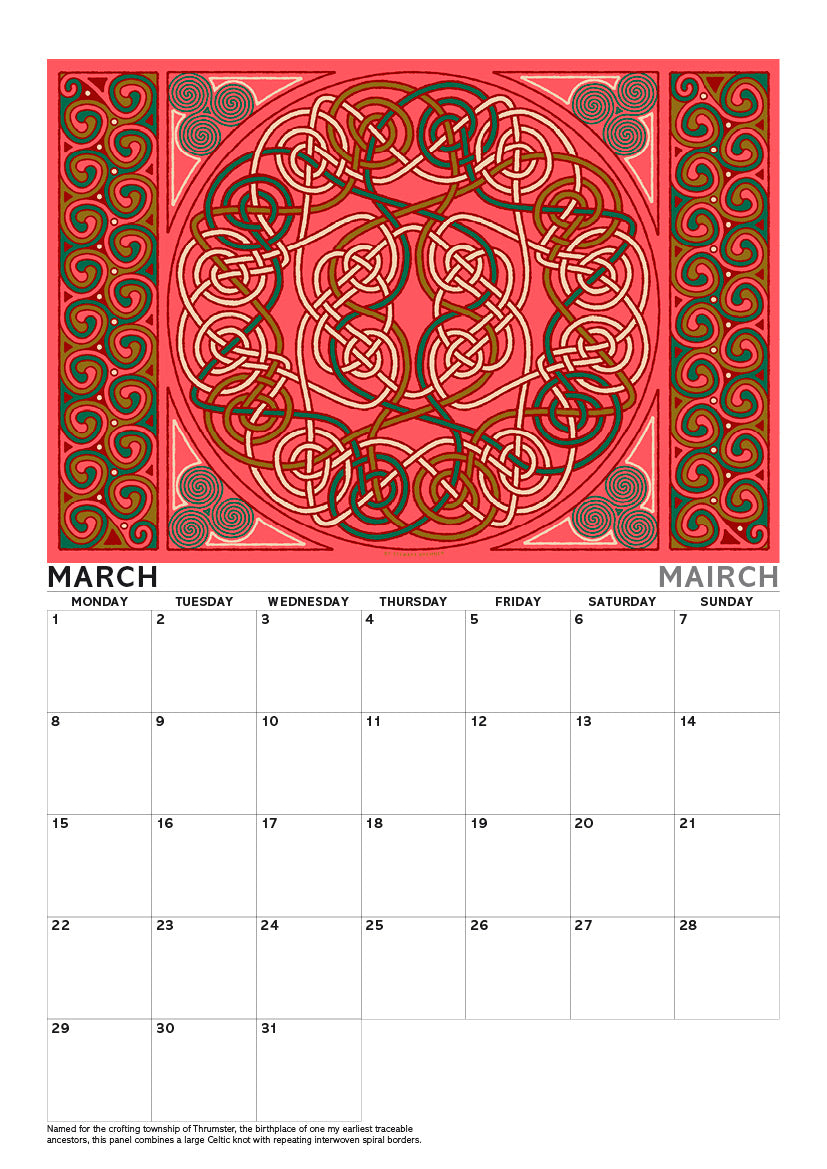 Scottish culture – A4 calendar 2027
