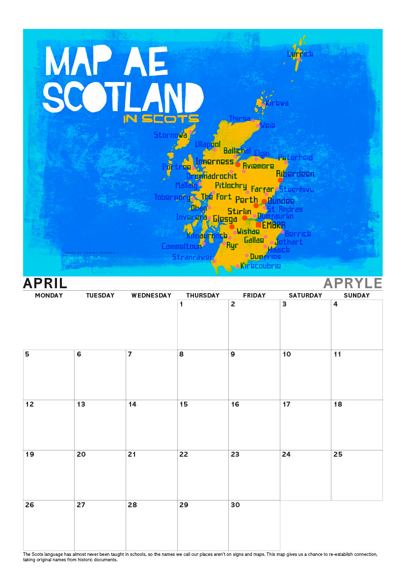 Scottish culture – A4 calendar 2027