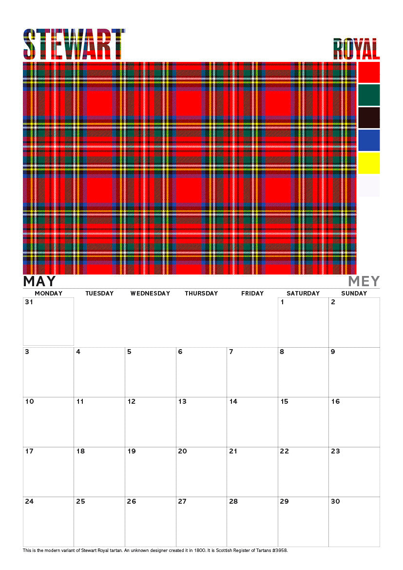 Scottish culture – A4 calendar 2027