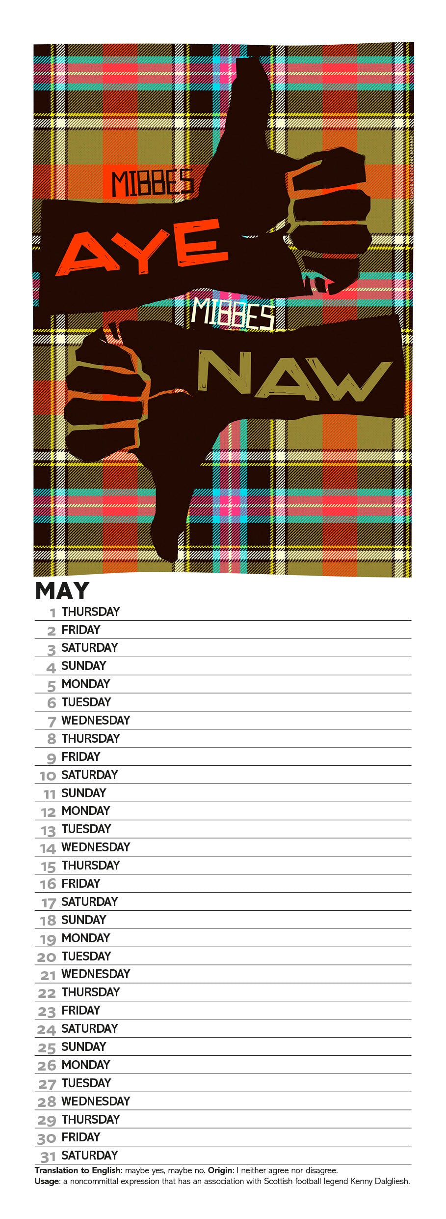 Scottish culture – 2025 slimline calendar