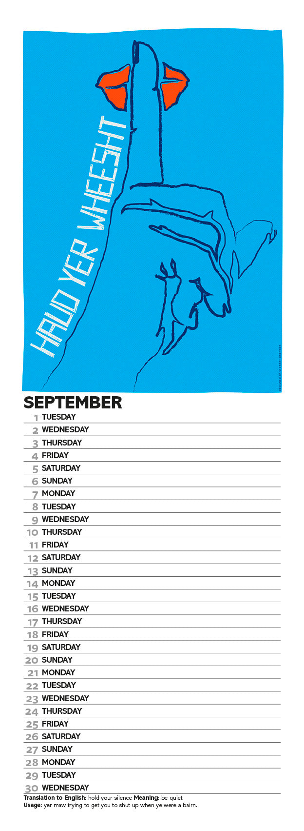 Scottish culture – 2026 slimline calendar