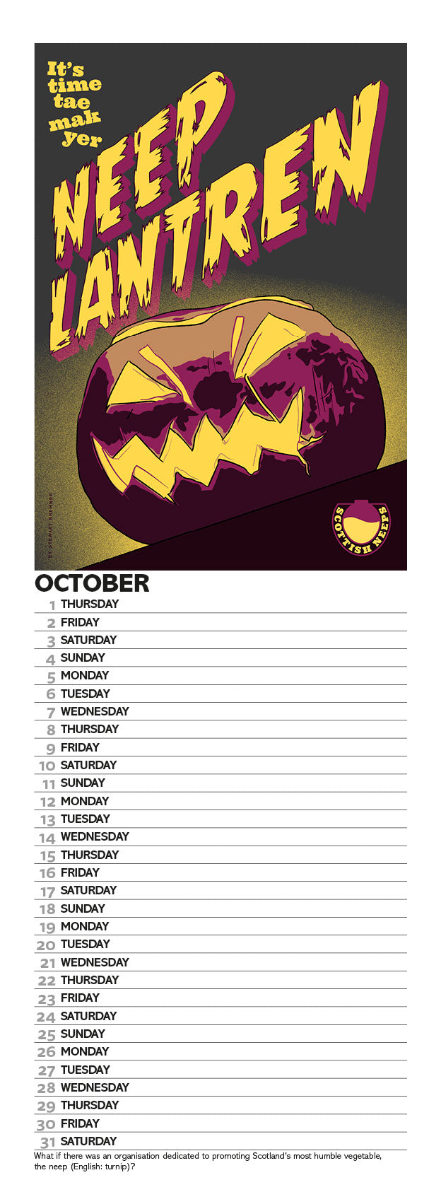 Scottish culture – 2026 slimline calendar