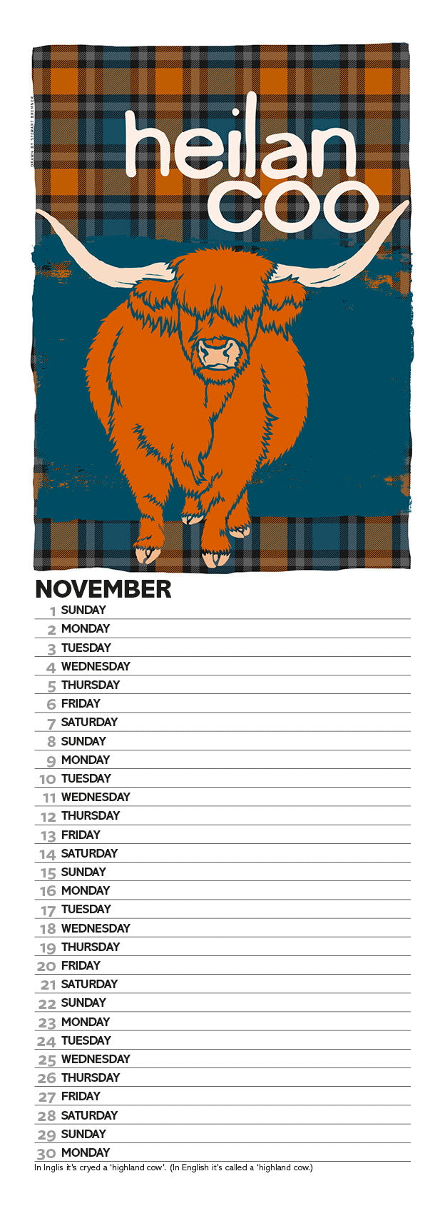 Scottish culture – 2026 slimline calendar