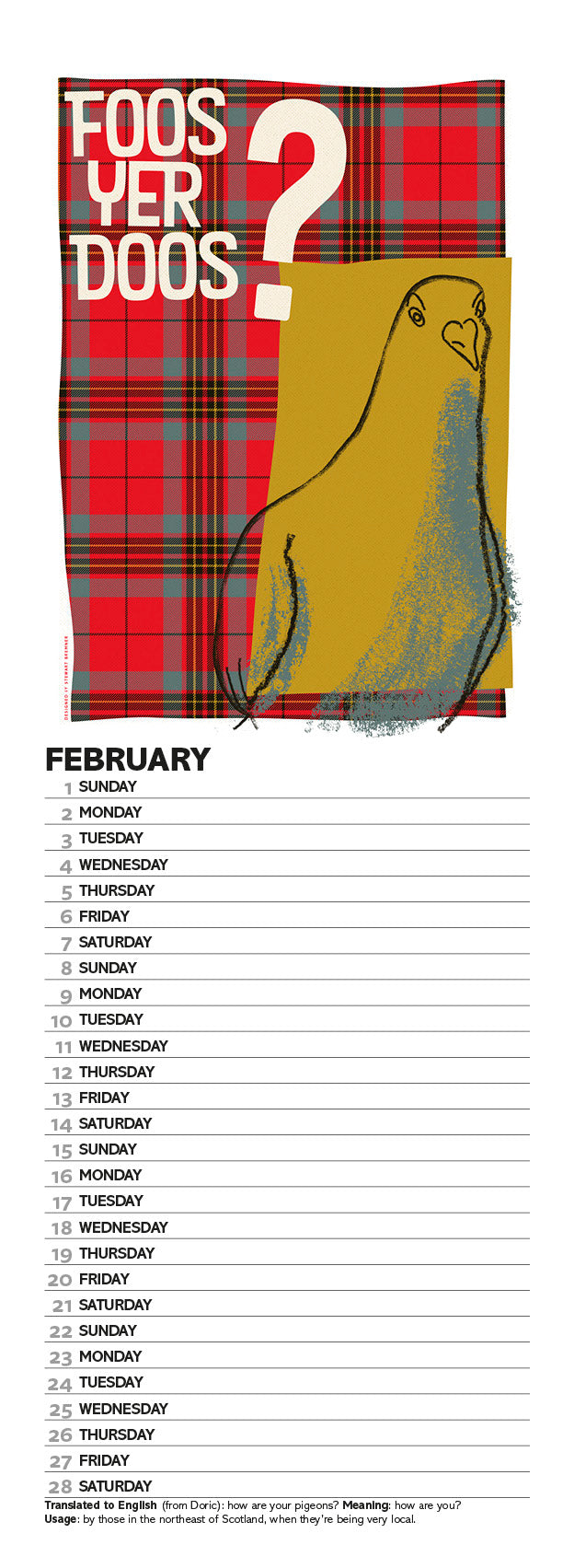 Scottish culture – 2026 slimline calendar