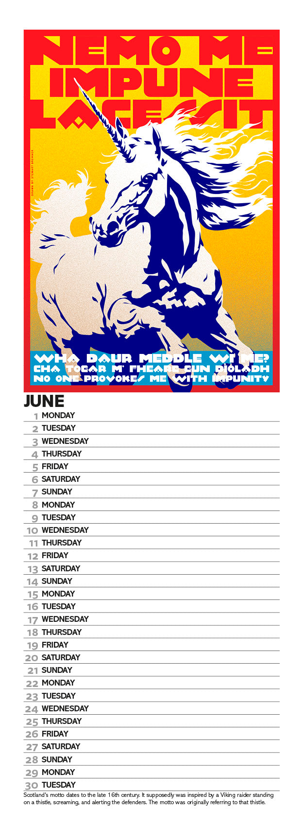 Scottish culture – 2026 slimline calendar