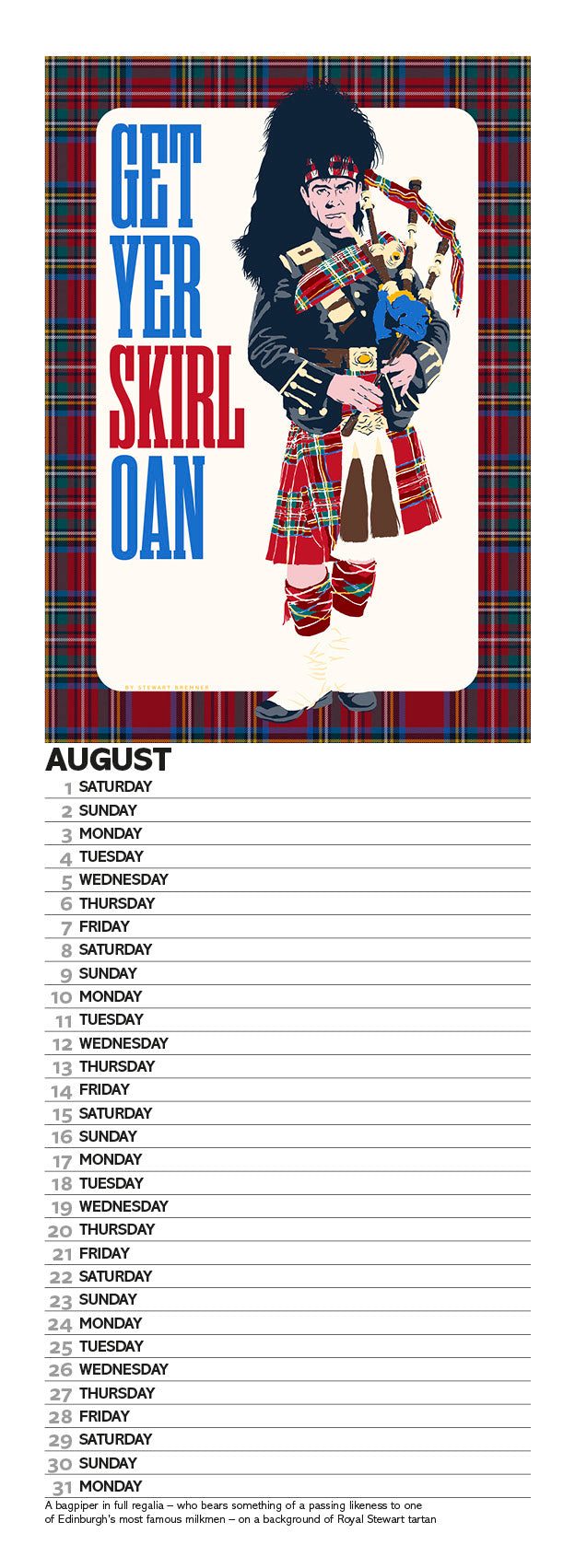 Scottish culture – 2026 slimline calendar