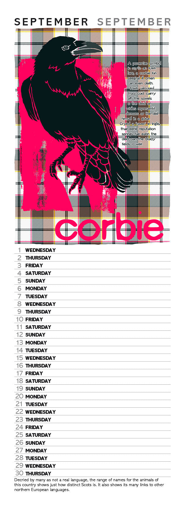 Scottish culture – slimline calendar 2027