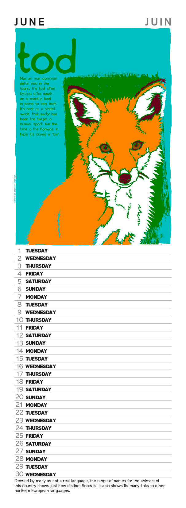 Scottish culture – slimline calendar 2027