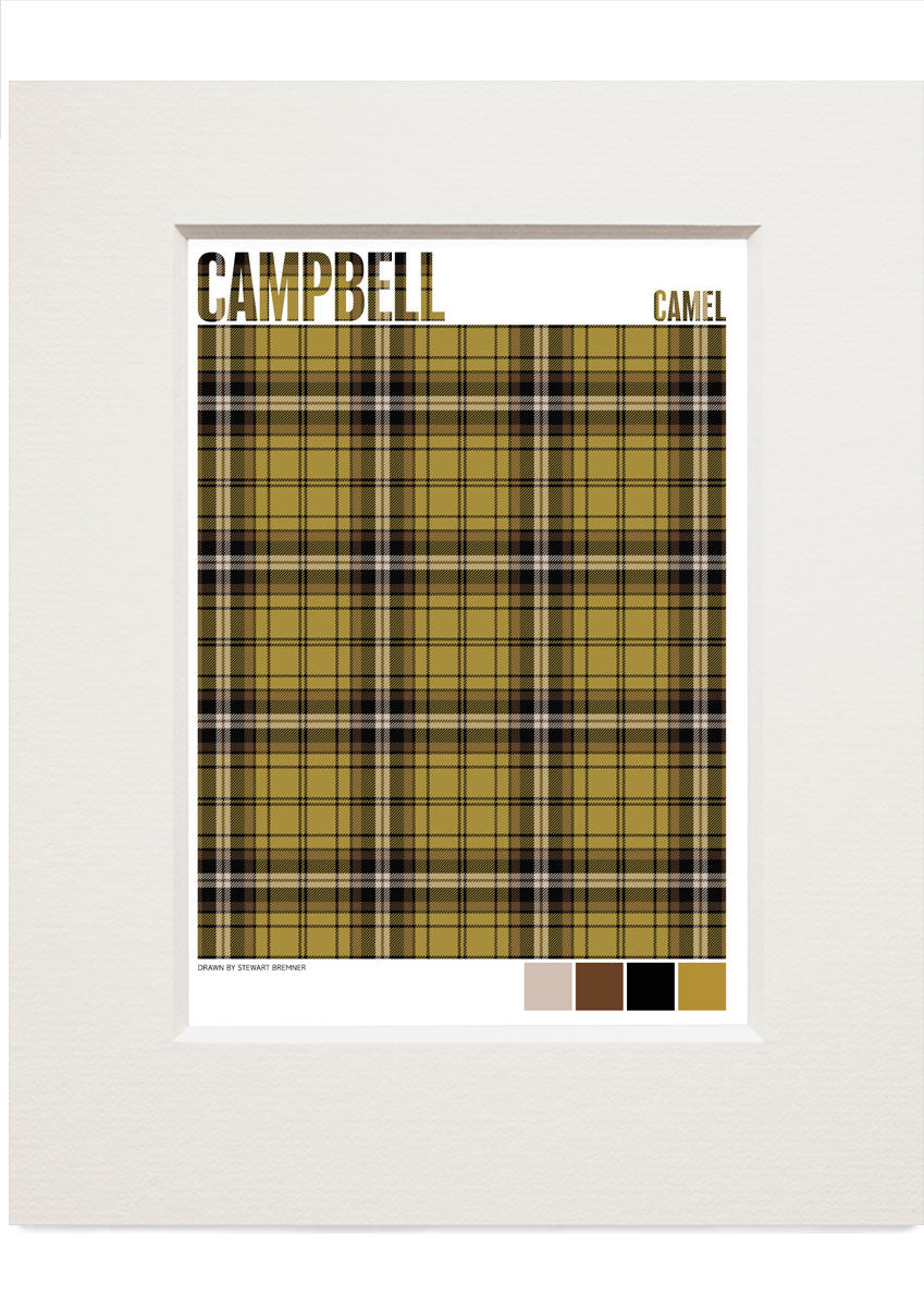 Campbell Camel Ancient tartan – small mounted print