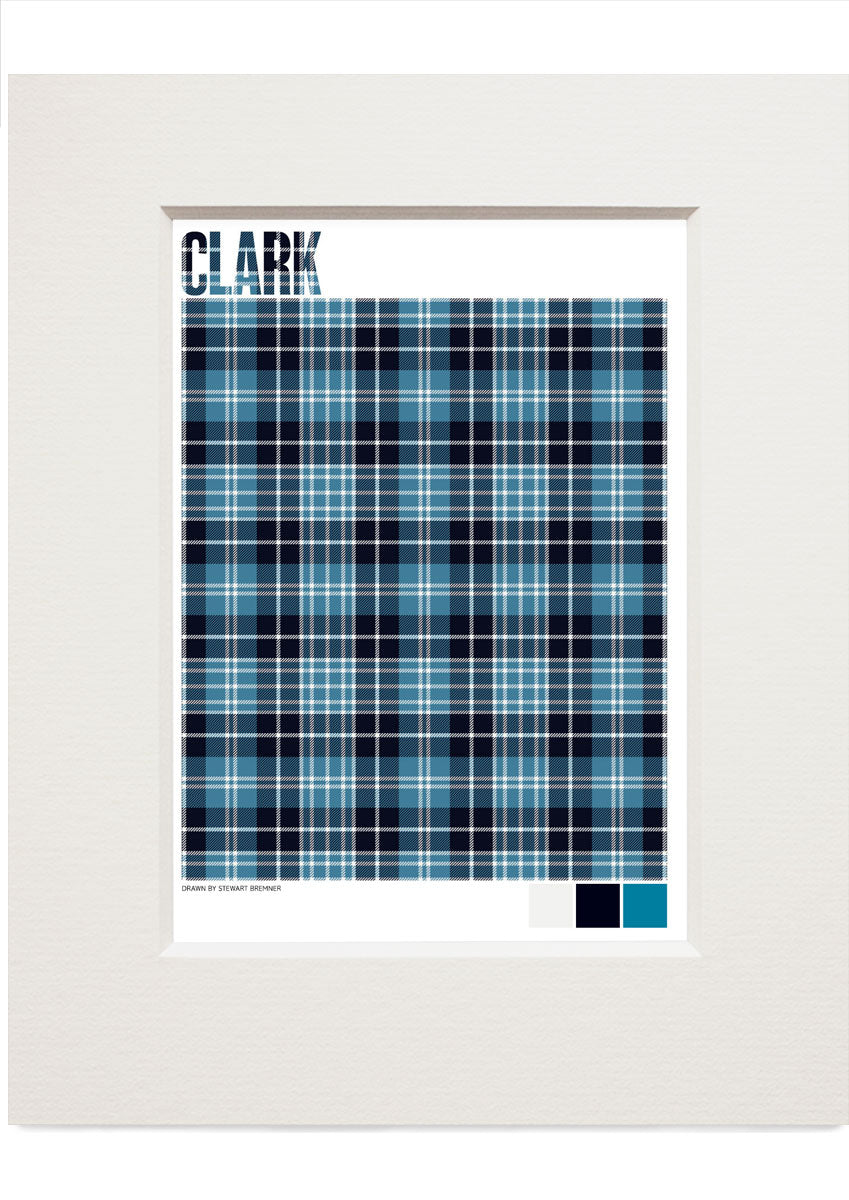 Clark Ancient tartan – small mounted print