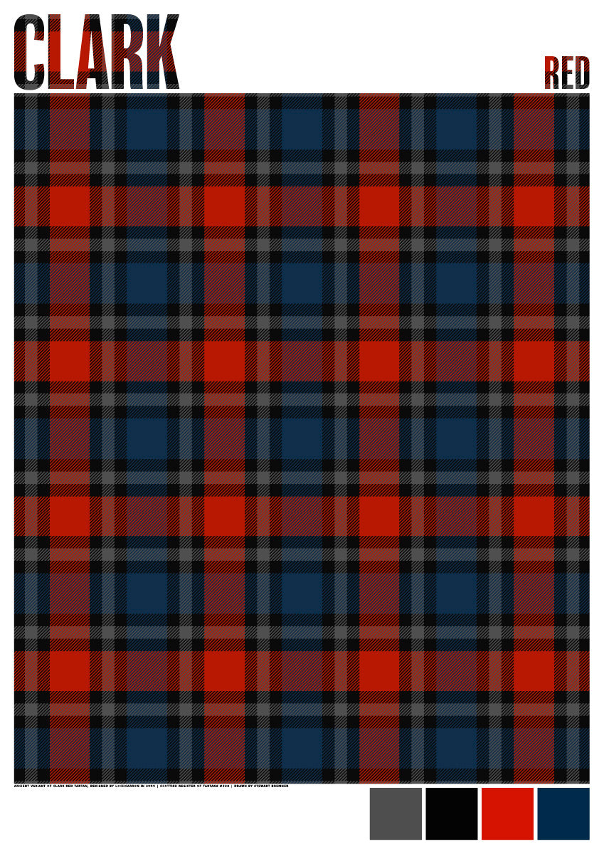 Clark Red Modern tartan – giclée print