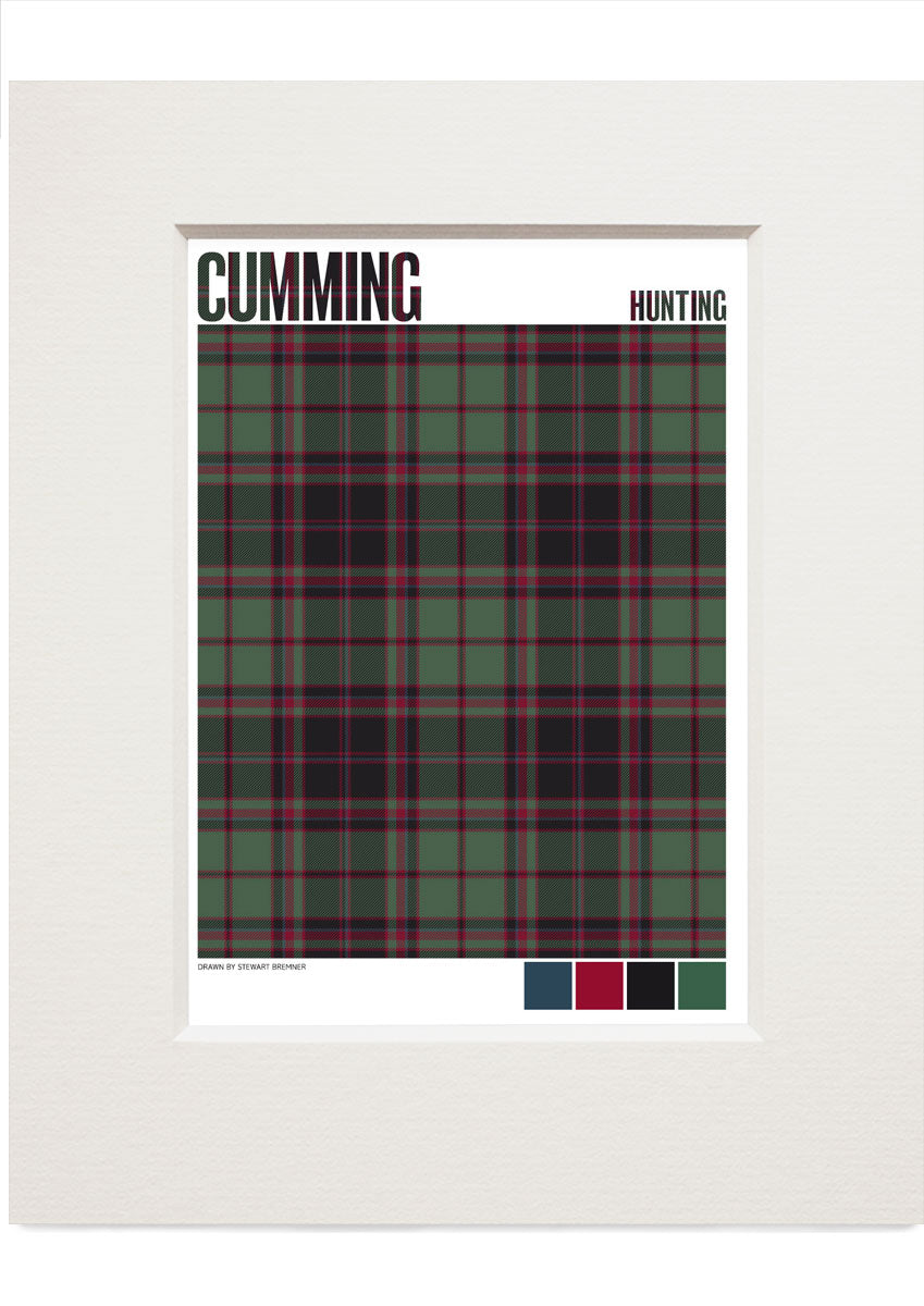 Cumming Hunting Muted tartan – small mounted print