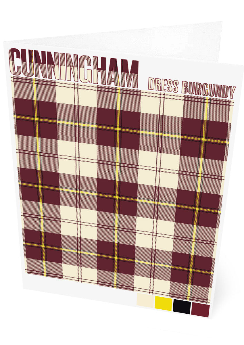 Cunningham Dress Burgundy Modern tartan – set of two cards