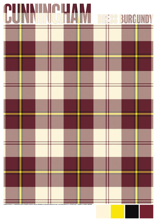 Cunningham Dress Burgundy Modern tartan – giclée print