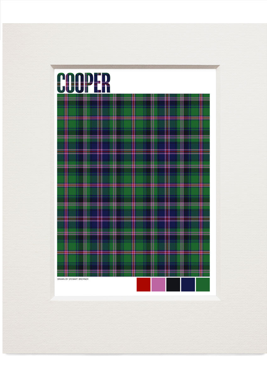 Cooper Modern tartan – small mounted print