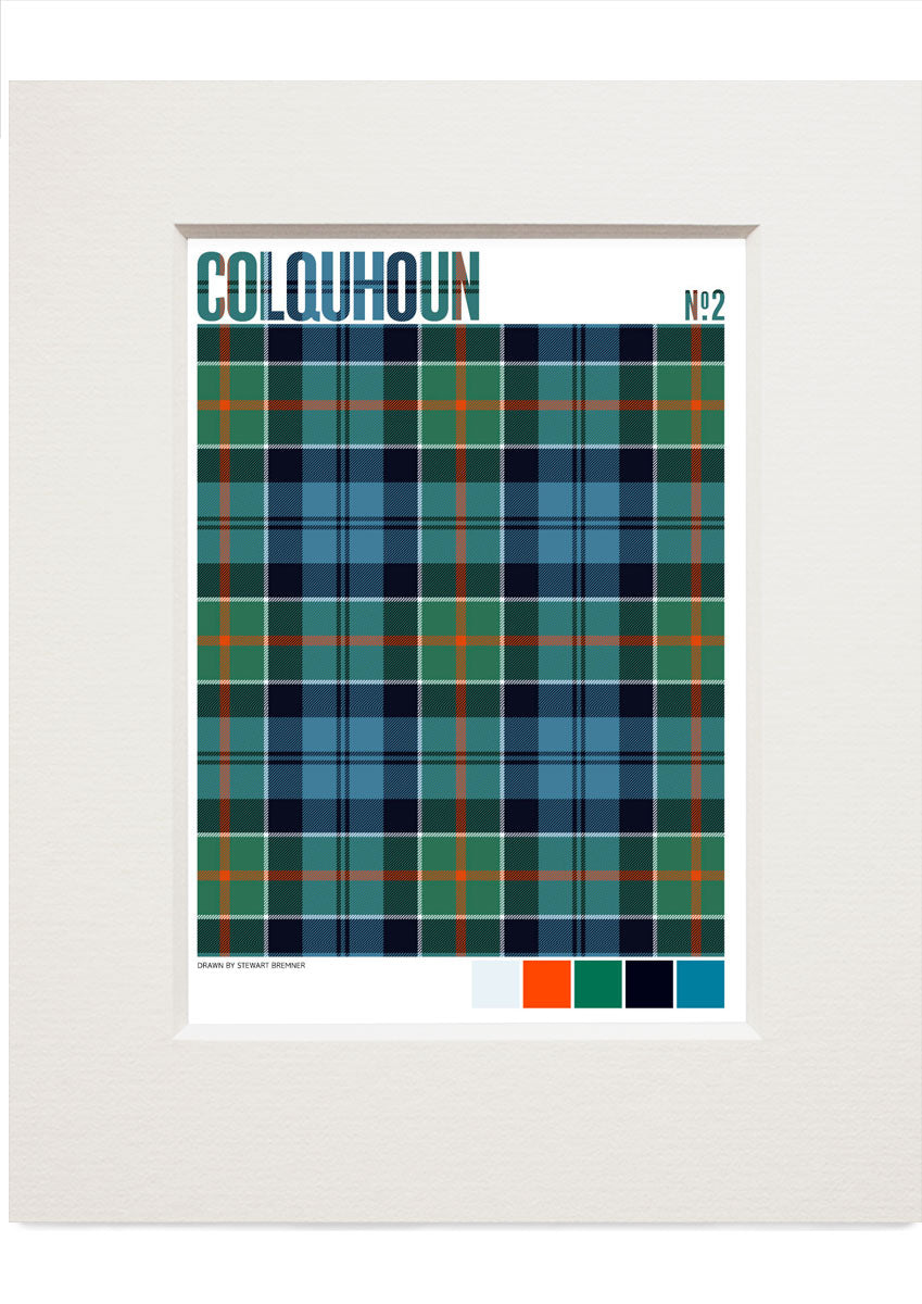 Colquhoun #2 Ancient tartan – small mounted print