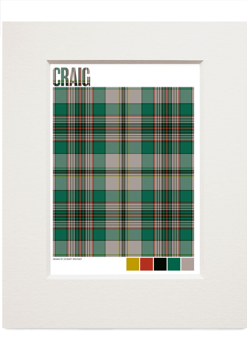 Craig Ancient tartan – small mounted print