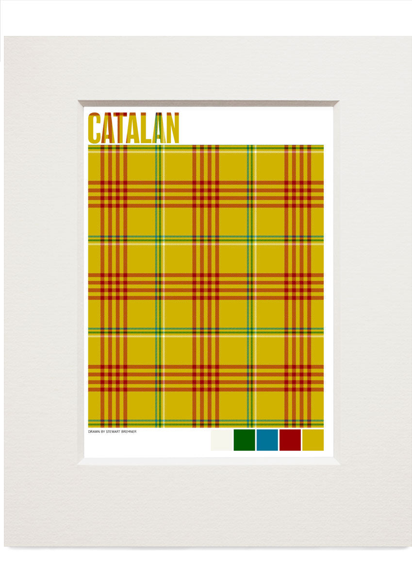 Catalan Modern tartan – small mounted print