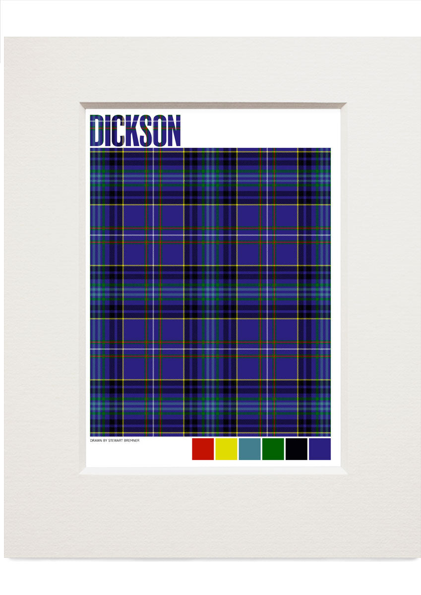 Dickson Modern tartan – small mounted print