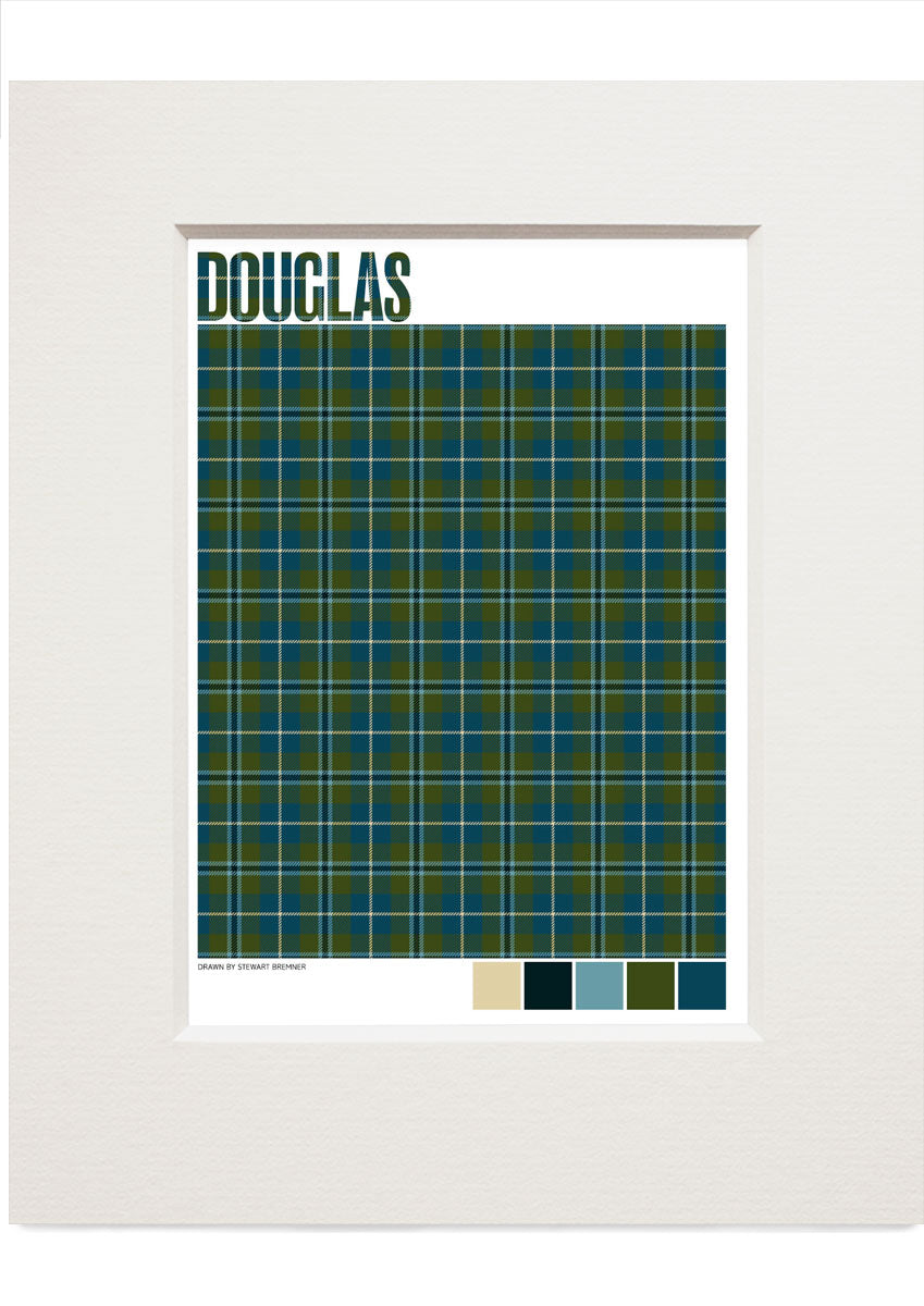 Douglas Muted tartan – small mounted print