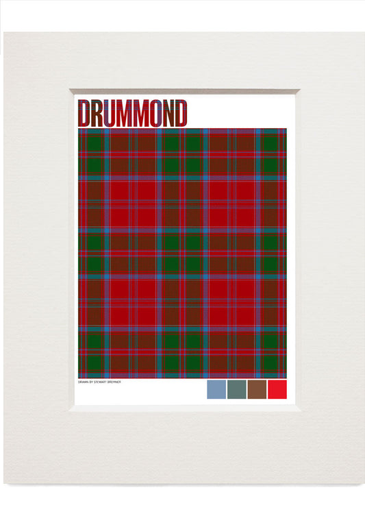 Drummond Modern tartan – small mounted print
