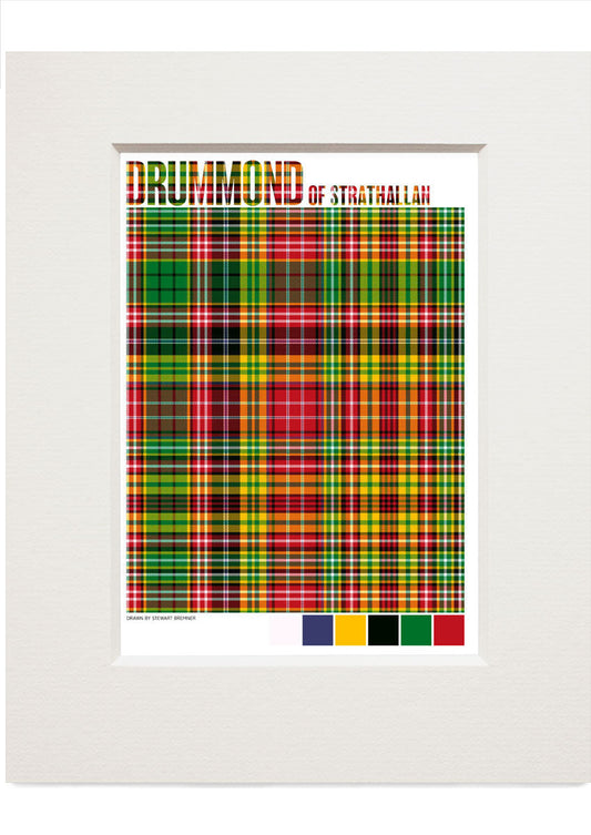 Drummond of Strathallan Modern tartan – small mounted print