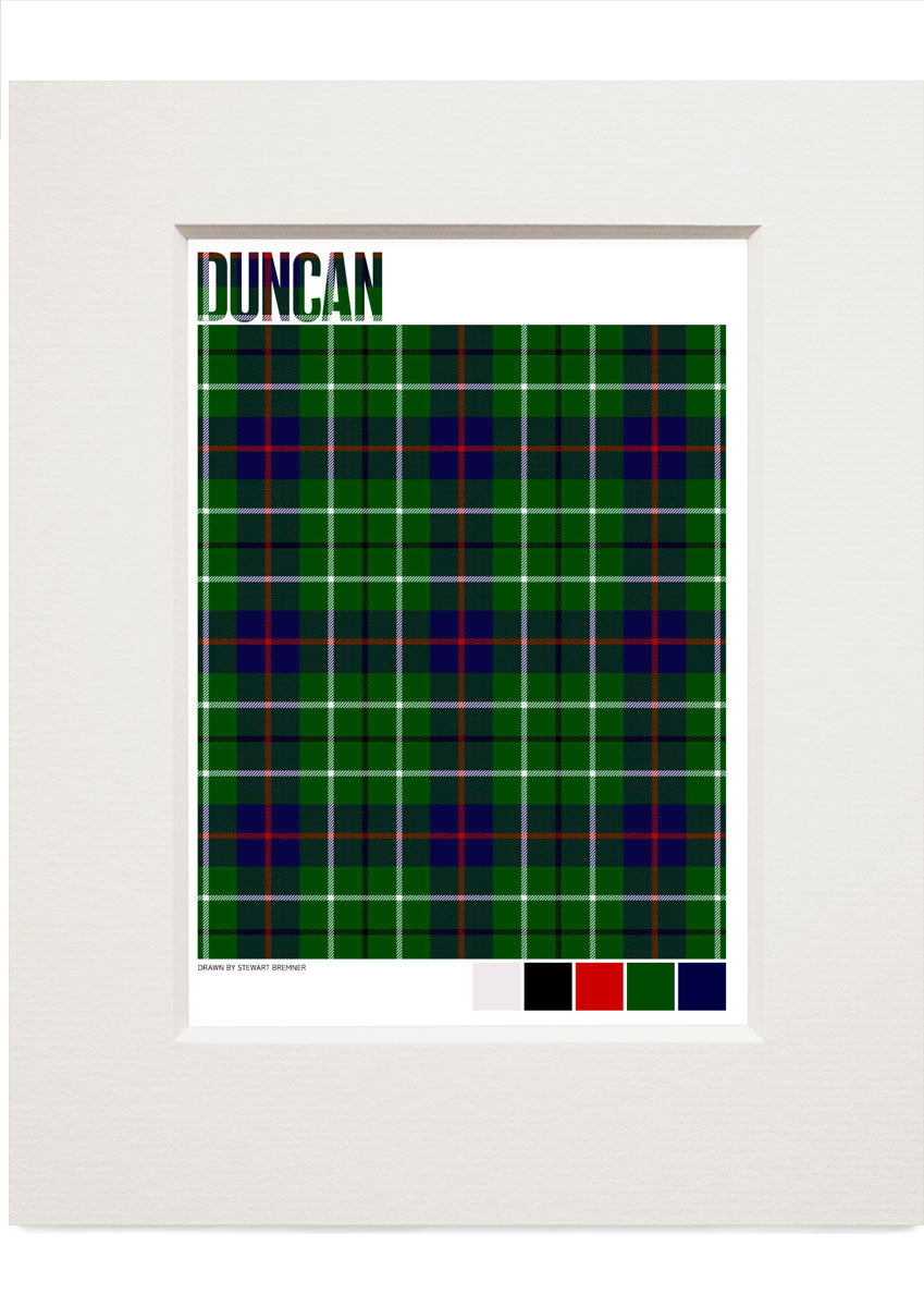 Duncan Modern tartan – small mounted print