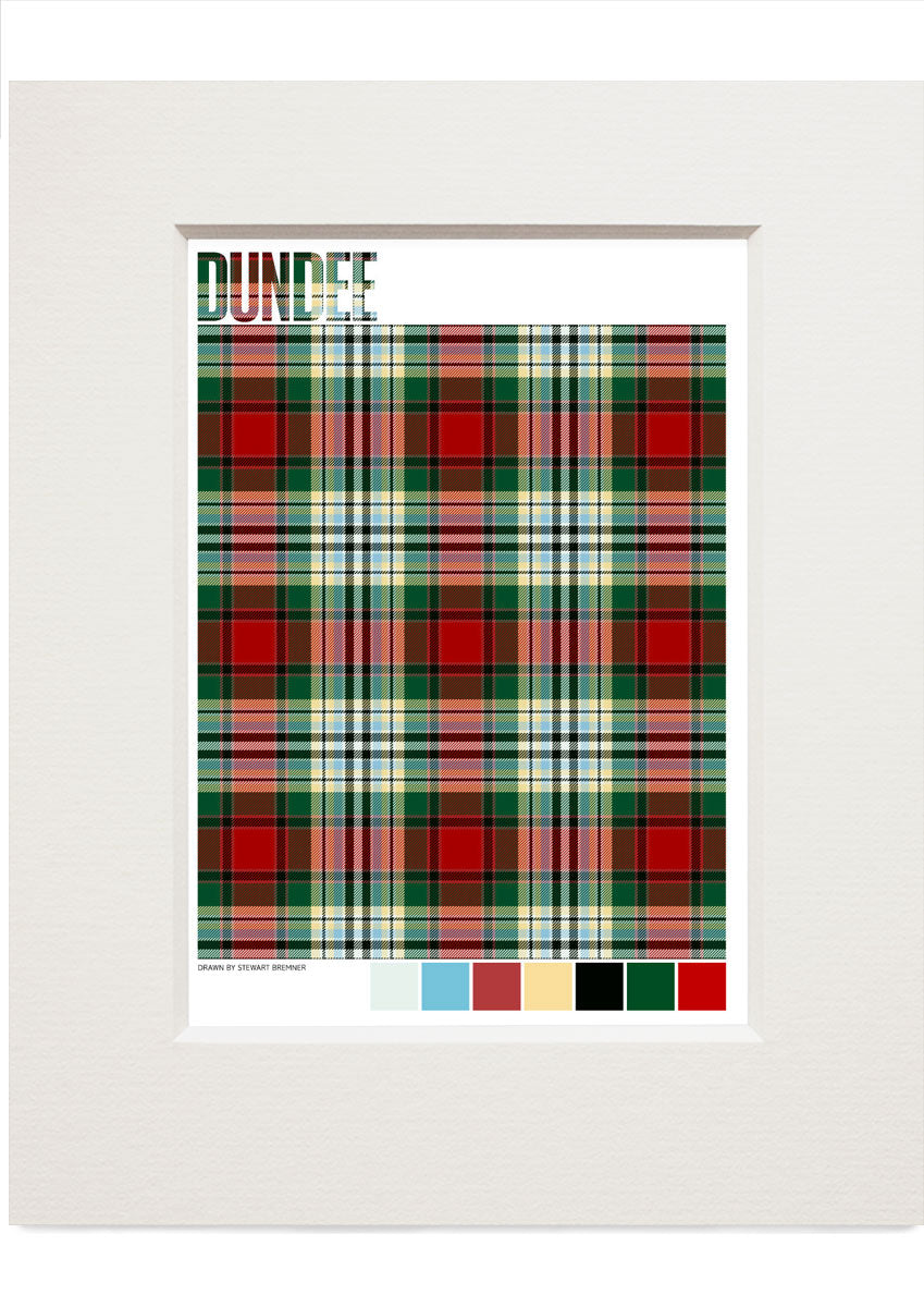 Dundee #2 Modern tartan – small mounted print