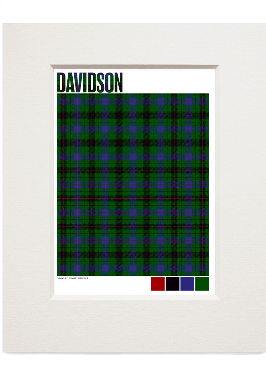 Davidson Modern tartan – small mounted print