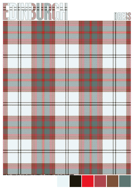 Edinburgh District Dress Weathered tartan – poster