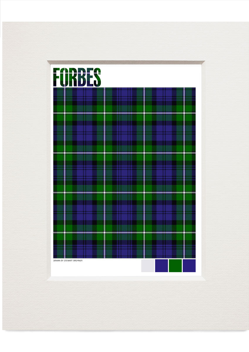 Forbes Modern tartan – small mounted print