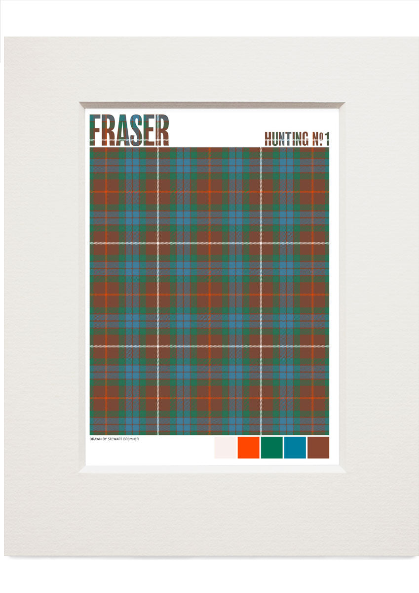 Fraser Hunting #1 Ancient tartan – small mounted print