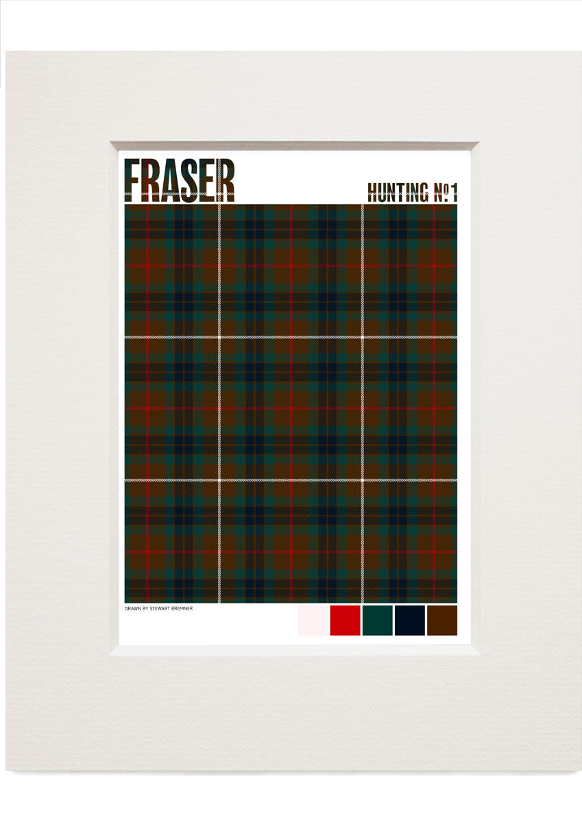 Fraser Hunting #1 Modern tartan – small mounted print